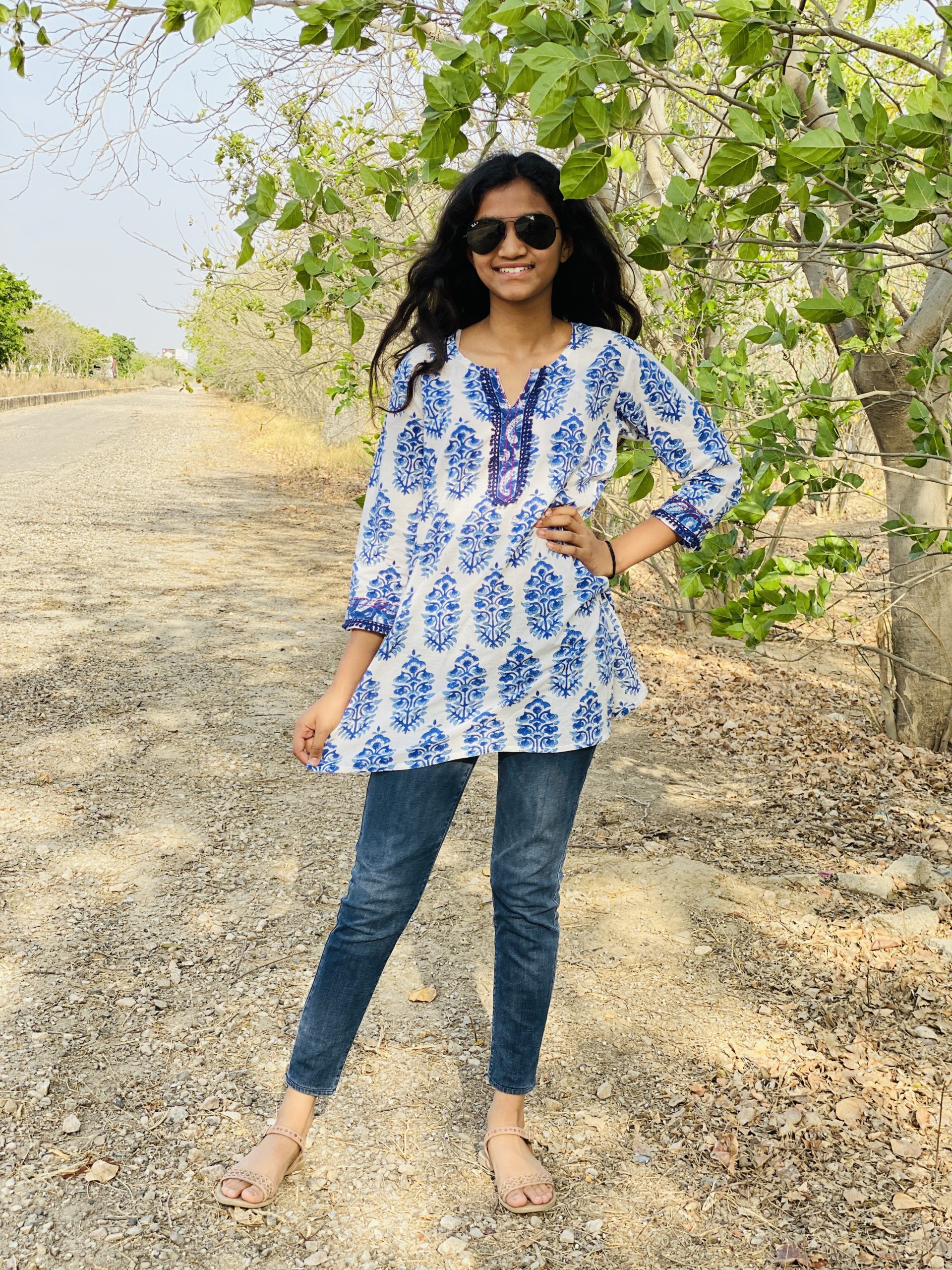 Jaipuri Print Cotton Kurti Office Kurti for Girls, Summer Fashion, Indian Office Wear, Designer Kurtis