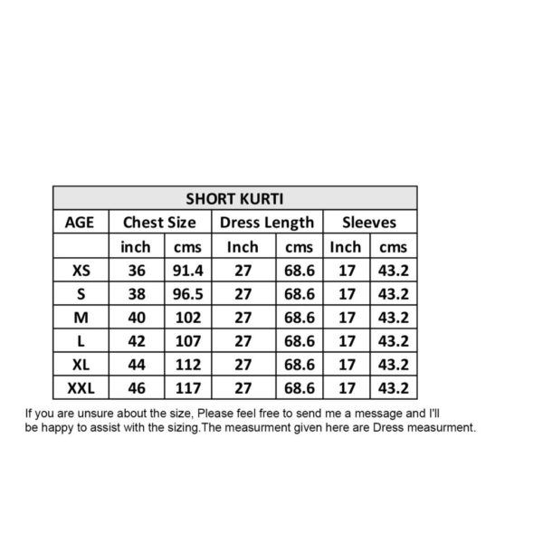 SIZE SHORT KURTI