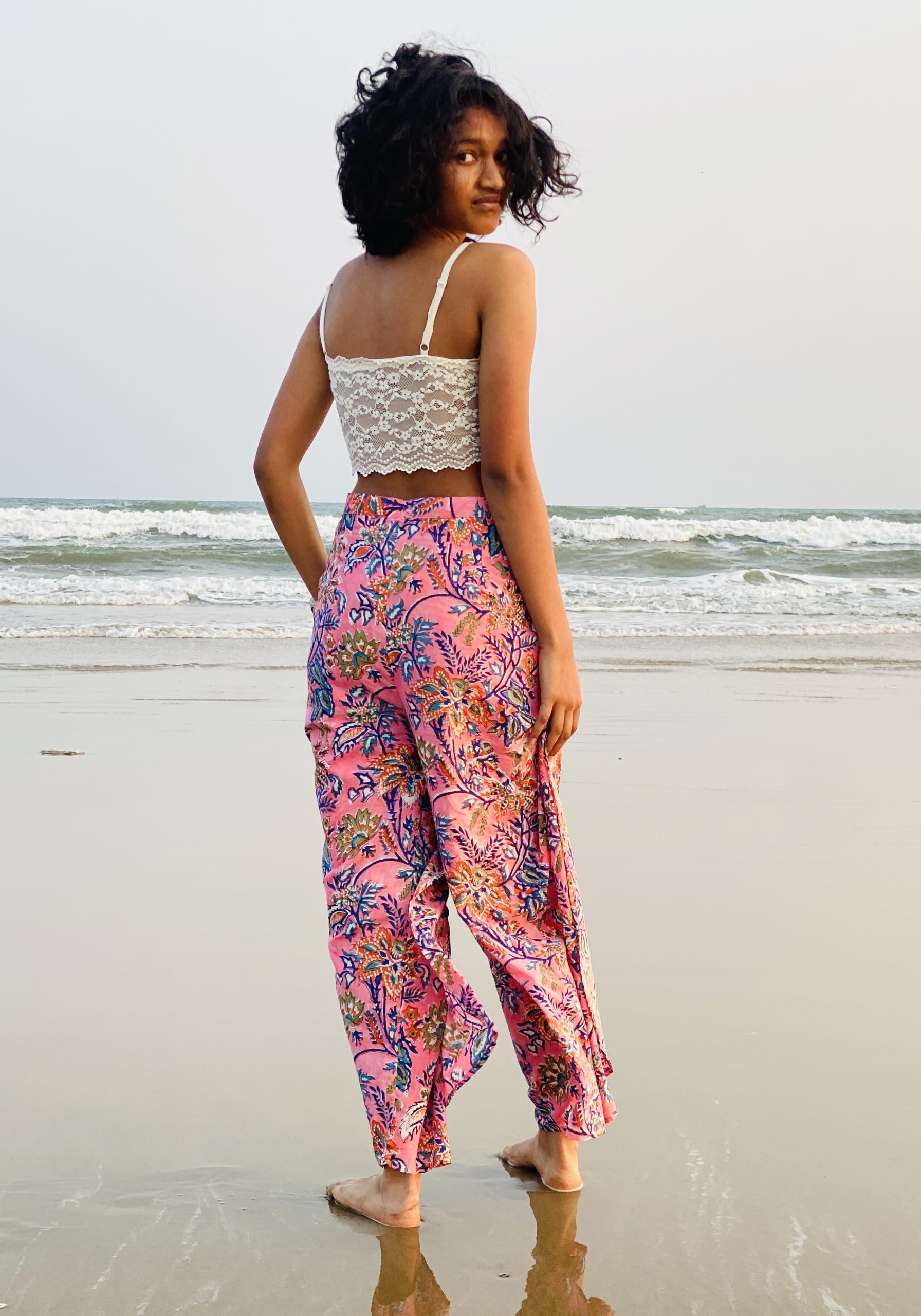 Women’s Free Size Cotton Wrap Palazzo Pant | Hand Block Printed Loungewear
